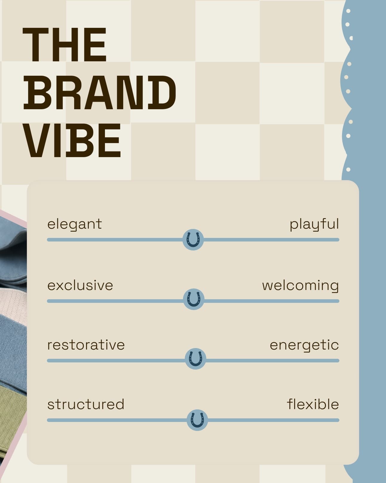 Wild Form brand personality spectrum presented with checkerboard graphics and a cropped product image.