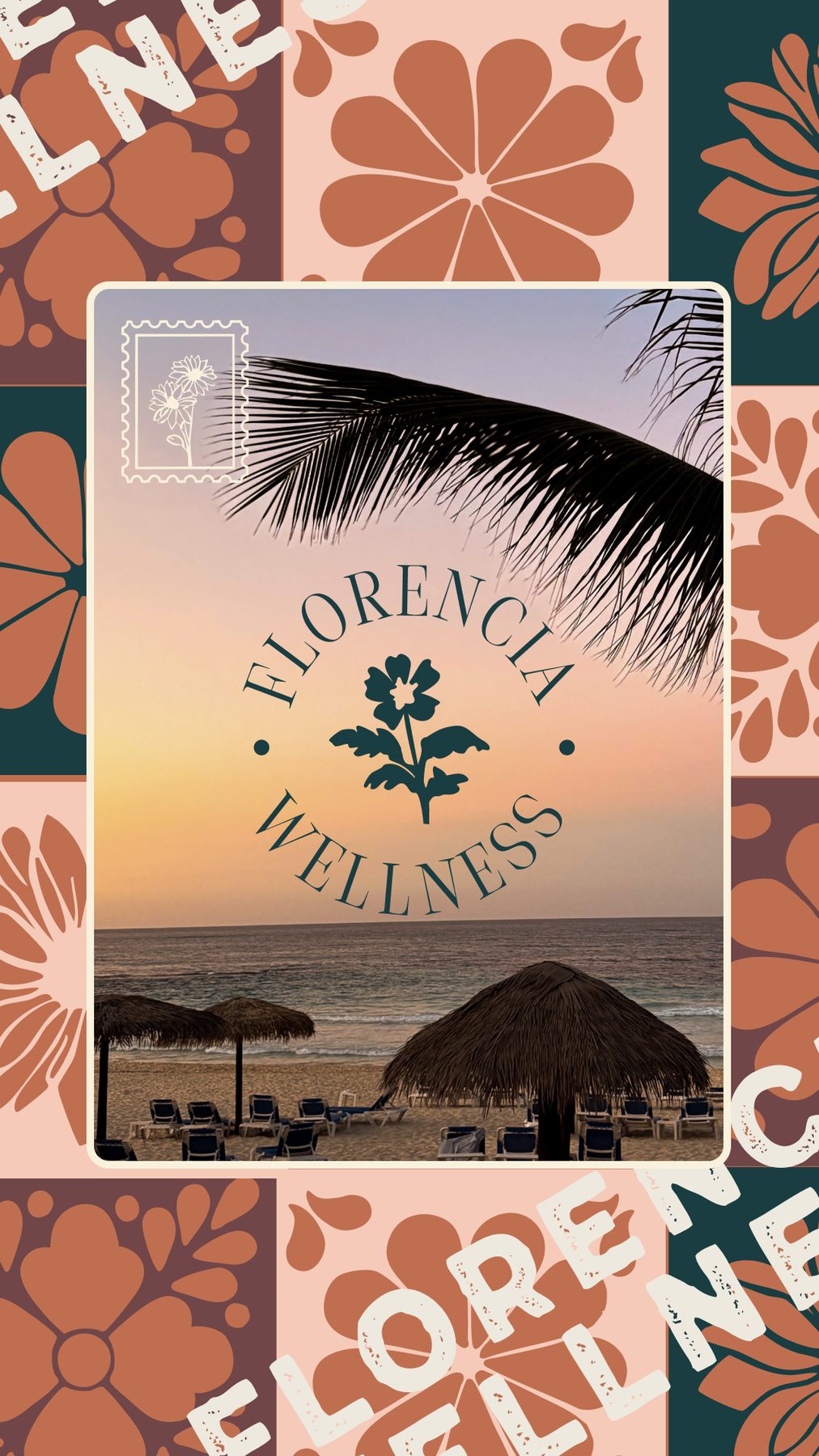 Florencia Wellness brand identity combining Pilates, floral design, and community through a soft, fe