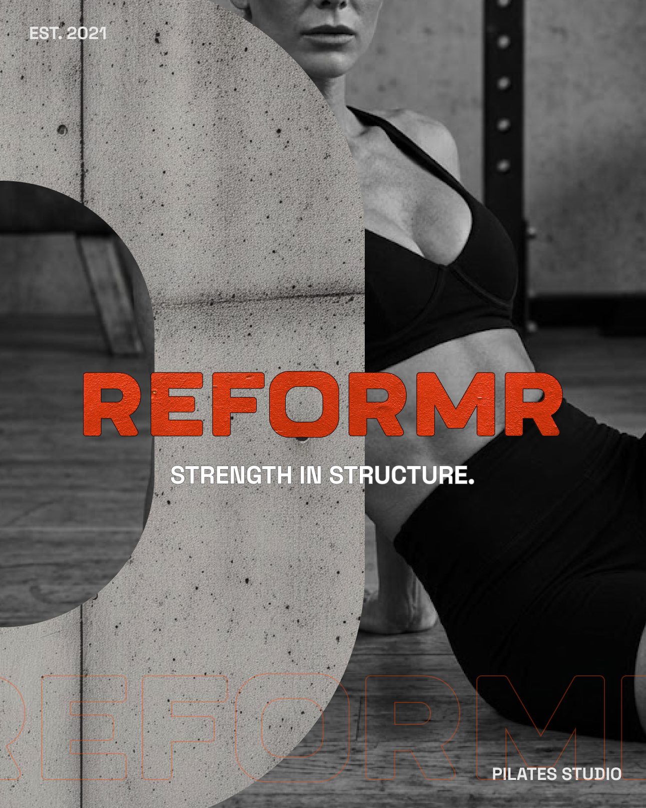 Reformr: Custom branding for Reformer, a minimalist New York-inspired Pilates brand with black, whi