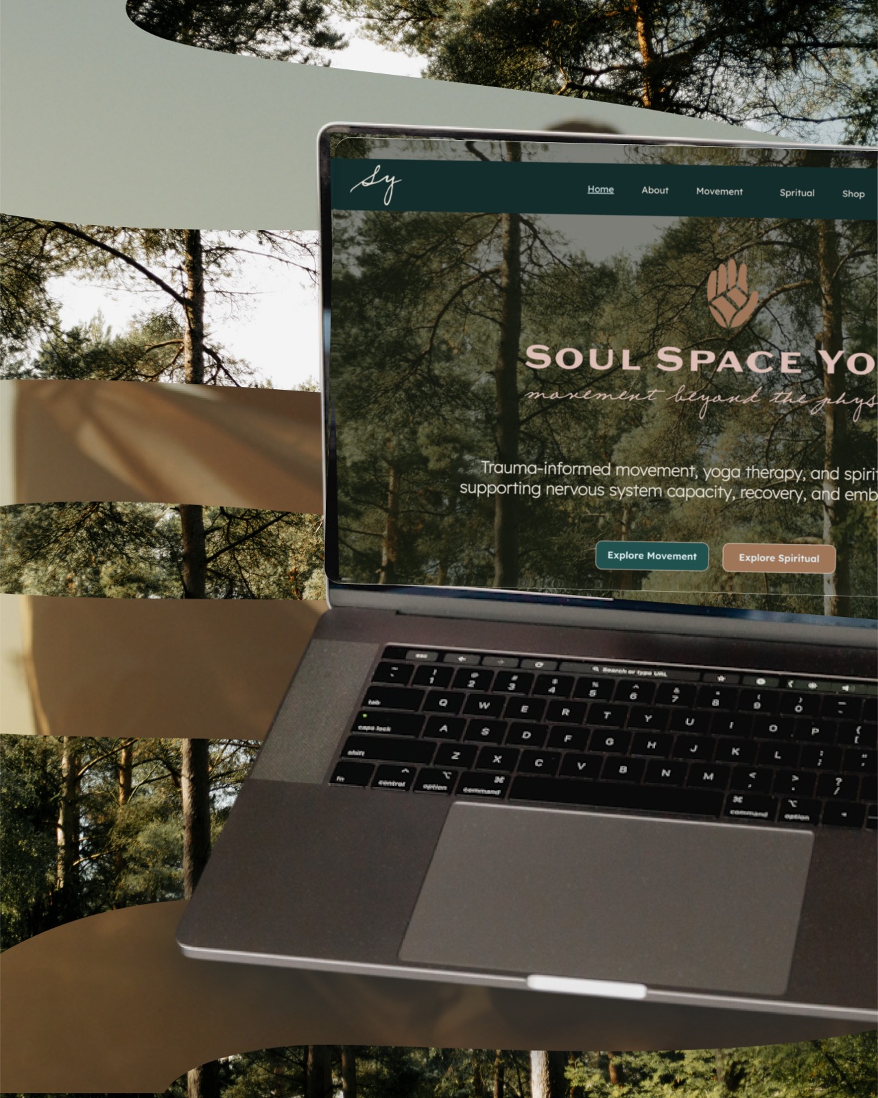A wellness website shown on a laptop, demonstrating how a clear digital destination can carry a brand into the next step